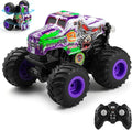DYODYORC Remote Control Car 2.4Ghz All Terrain Monster Truck Toys RC Truck with Music 3 Lighting Effects 360 Stunt Capable 2 Batteries Ready to Run Toy Gifts for Boys and Girls (Purple)