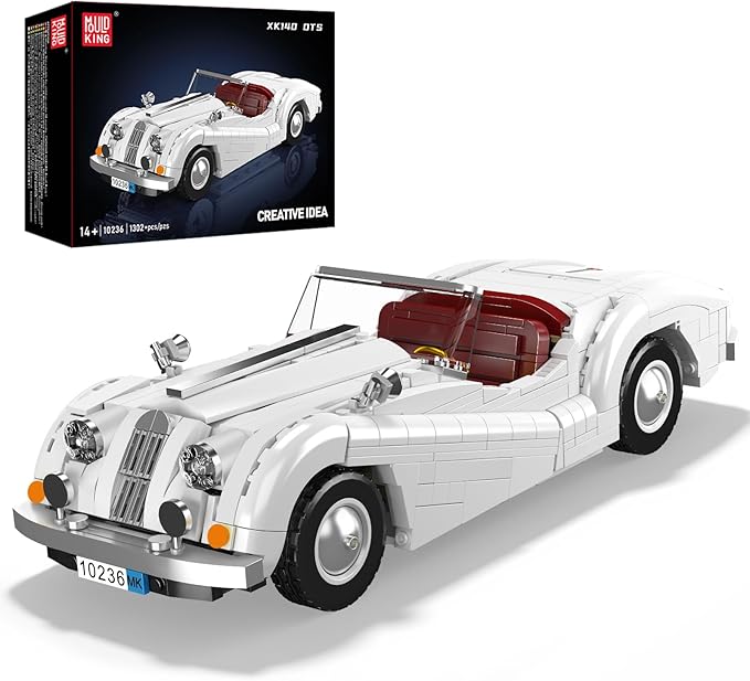 Mould King Sports Car Building Block Kits MOC Classic Car Model Kit Supercar Racing Model Building Sets Gift for Age 14+/Adult Collections Enthusiasts (1302+ Pieces)