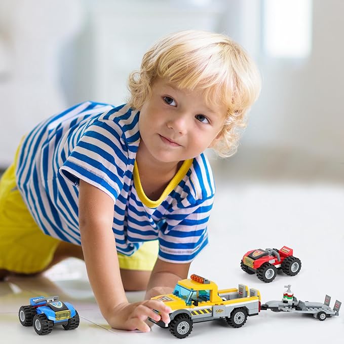 City Race Buggy Transporter Building Set324 PCS 3 in 1 City Service Truck Cars Building Blocks KitSTEM Vehicles ToysConstruction Playset Birthday Xmas Gifts for Kids Boys 6 7 8 9 10-Year-Old