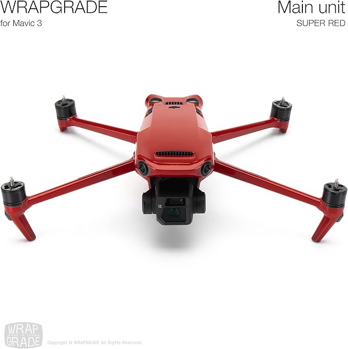 WRAPGRADE Full Skin Stickers for DJI Mavic 3 / Mavic 3 Classic (Super RED)