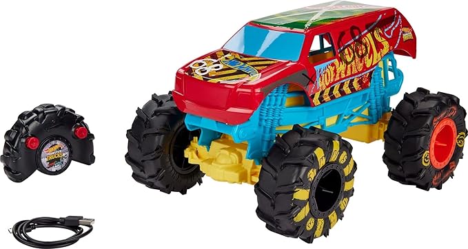 Hot Wheels RC Monster Trucks HW Demo Derby in 1:15 Scale Remote-Control Toy Truck with Terrain Action Tires