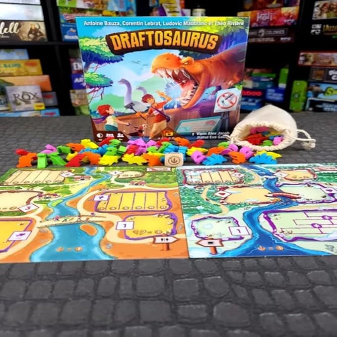 Ankama - Draftosaurus - Jeu de Base - Rédaction de Cartes - Lancer de Dés - Sélection d'Actions Simultanées - Jeu de Stratégie - Déroulement Rapide - Français - 2 à 5 joueurs - ANK9551
