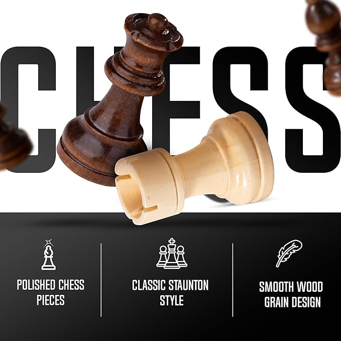 Chess Armory 15 inch Chess Set Magnetic - Premium Wooden Board Game with a Portable Wood Case and Secure Storage for Pieces Set for Kids and Adults (Walnut Wood)