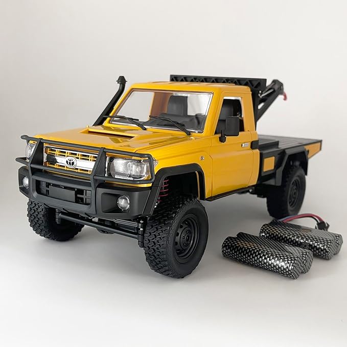 RC Rock Crawler 4x4 MN82T RC Truck with Crane Hook 1/12 Scale Remote Control Tow Truck Hobby for Adult All Terrain 280 Brushed Motor 2 Speed Proportional Control Upgraded ESC Receiver