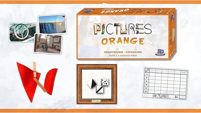Rio Grande Games Pictures Orange Expansion Board Game for Family Creative Party Games with 55 New Cards Play for Ages 14 Plus 3-6 Players