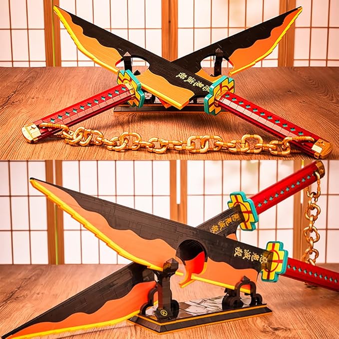 1478pcs 82inch for Sword Building Block Model Samurai Sword Set with Scabbard and Stand Best Gift for Anime Fans
