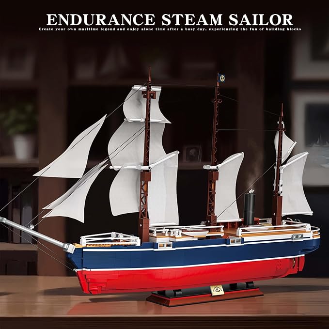 1686PCS Exploration Ship Mini Building Blocks Toys(Large Size and Not Compatible with Lego Size0.142in)Innovative Architecture Collectible Endurance Model Ship Building Set Great Gift for 6+