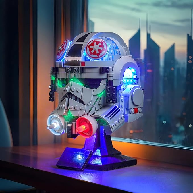 Upgraded Led Light Kit Compatible with Lego at-at Driver Helmet Building Set RC Version Compatible with Lego 75429 (Model Not Included)