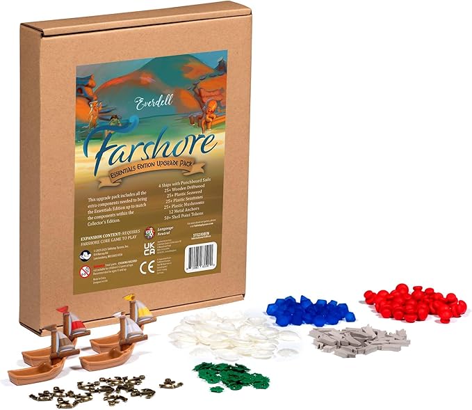 Everdell Farshore Essentials Edition Upgrade Pack | Deluxe Resource Tokens &amp Solo Variant Expansion Compatible with Farshore Board Game