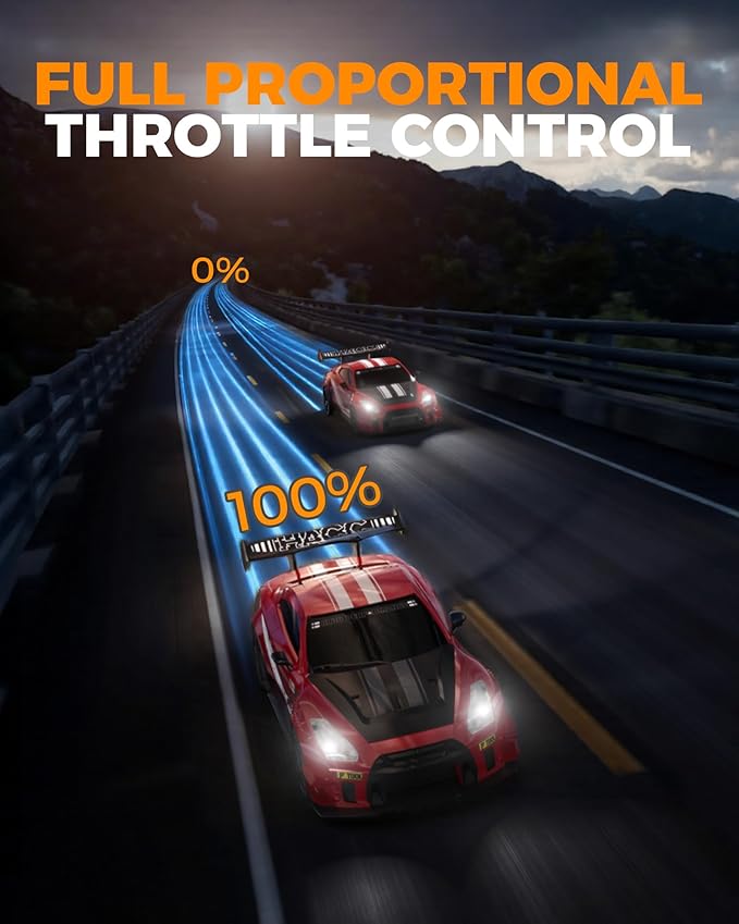 RACENT RC Drift Car 1:20 Scale Remote Control Car with LED Lights 2.4GHz 20KM/H 4WD High Speed RC Vehicle Racing &amp Drifting Tires Two Batteries Toy Idea Gift for Adults Boys Girls and Kids (R