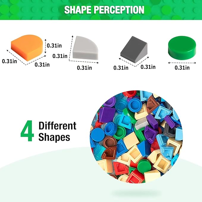 4800 Pieces Flat Parts and Pieces 4 Sizes Classic DIY Dots Expansion Set Building Bulk Studs Accessory for Smooth Surface - Compatible with All Major Brands 16 Colors