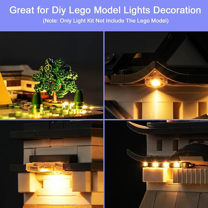 Upgraded Led Light Kit for Lego Architecture Landmarks Collection: Himeji Castle Building Set Remote Control Compatible with Lego 21060 (Model Not Included)