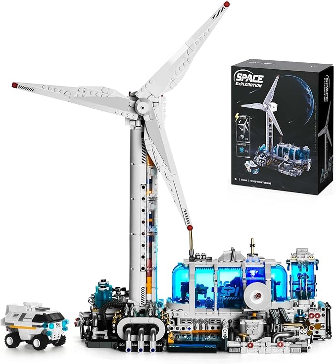 BNG Spcae Station Building Set for Adults Wind Power Station Space Block Set Home or Office Decor Creative Spaces Building Block Toy Sets for Teens Boys 8-14 (2288 PCS)
