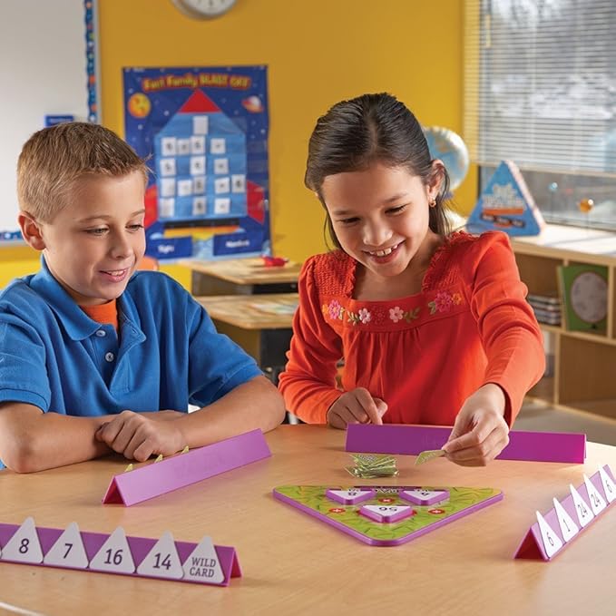 Learning Resources Tri-FACTa Multiplication &amp Division Game - Math Manipulatives Kid Montessori Board Games Classroom Must Haves STEM Number Cards Critical Thinking Back to School Kids Gifts