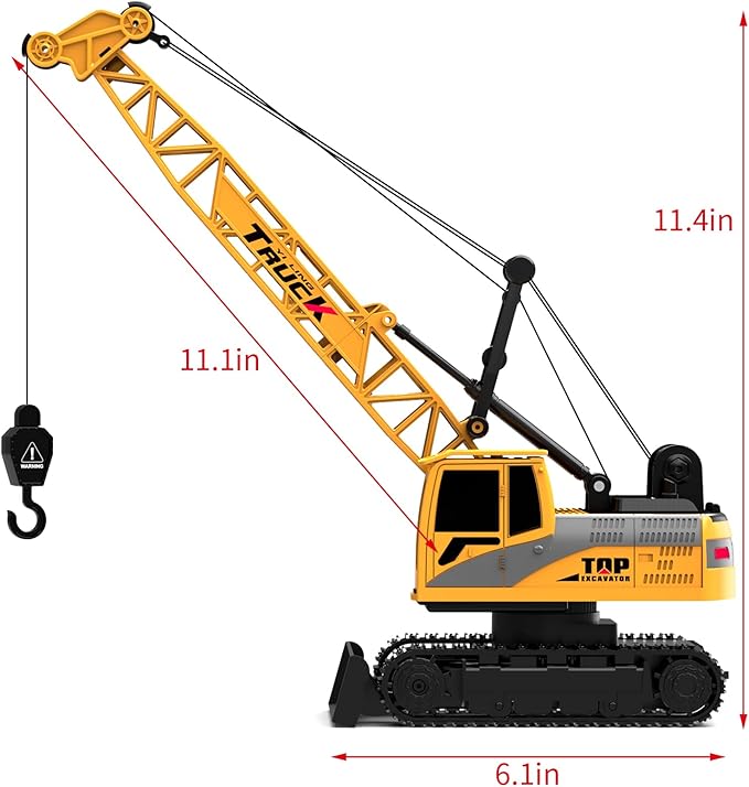 Dwi Dowellin Remote Control Crawler Crane for Boys11-Channel 2.4GHz RC Construction Crane Toy for Kids Age 3 4-7 8 9 10 Year Old