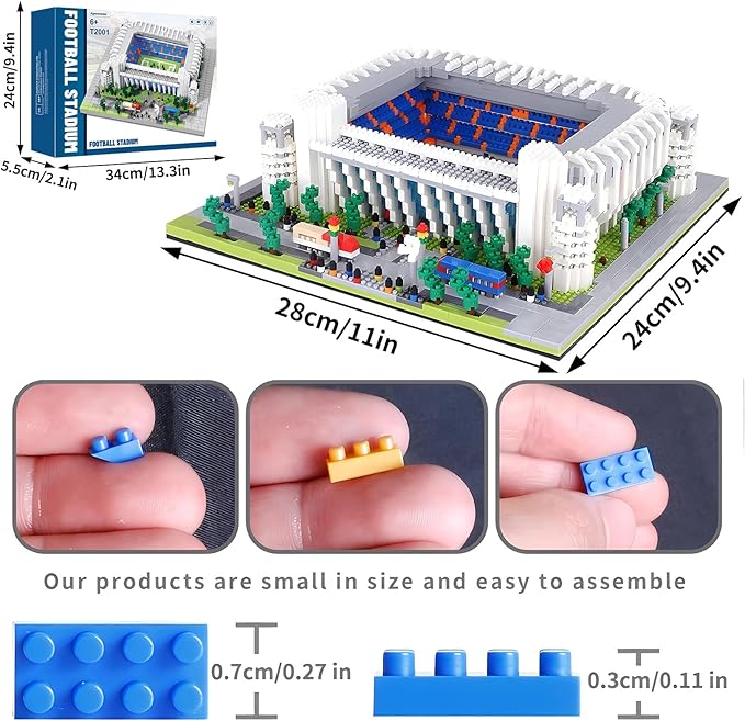 Madrid Style Soccer Stadium Micro Mini Building Blocks Sets Soccer Stadium Model Toys for Adults and Kids 3500+PCS