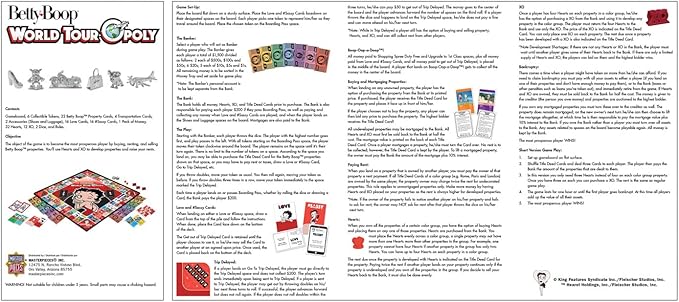 MasterPieces Opoly Board Games - Betty Boop World Tour Opoly - Officially Licensed Board Games For Adults Kids &amp Family