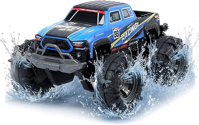Waterproof Monster Truck Gesture RC Car 4WD Amphibious Hand Controlled Remote Control Toy for Kids All-Terrain Off-Road Vehicle for Boys Ages 6-7 8 9 10 11 12 Year Old Present