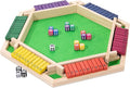 Shut The Box Game Large for 6 Players 15 inch Wooden Board Table Math Game with 16 Dice and Instructions Classics Close The Box Board Game