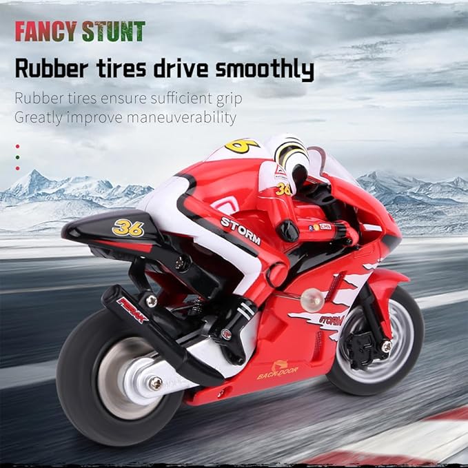 Mini RC Motorcycle for Adult 2.4G Full Proportional Remote Control Simulation Electric Drift Motorcycle High Speed RC Stunt Drift Bike Racing Vehicle Model Gift 8012 Green