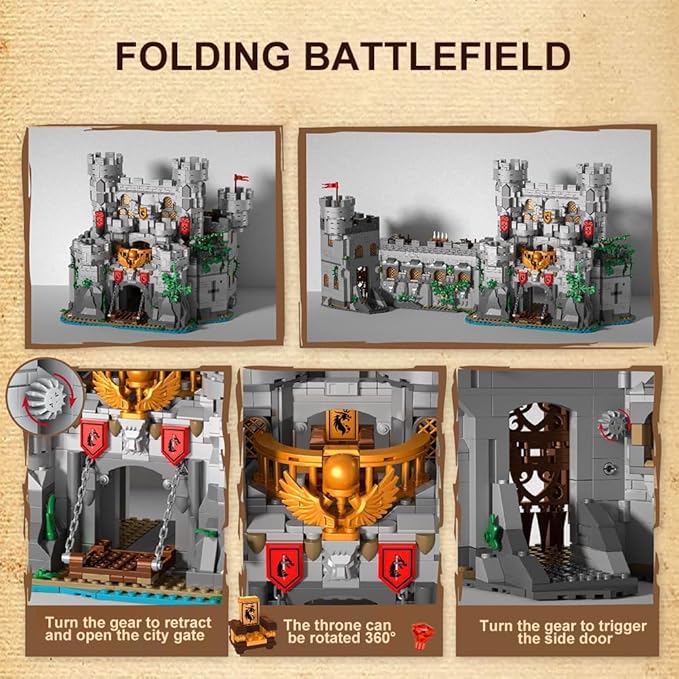Medieval Knight Castle Building SetViking Architecture Tower Modular Buildings Ideals Christmas Birthday Gift for History EnthusiastsCreative Gift for Adults and Teen(2554PCS)