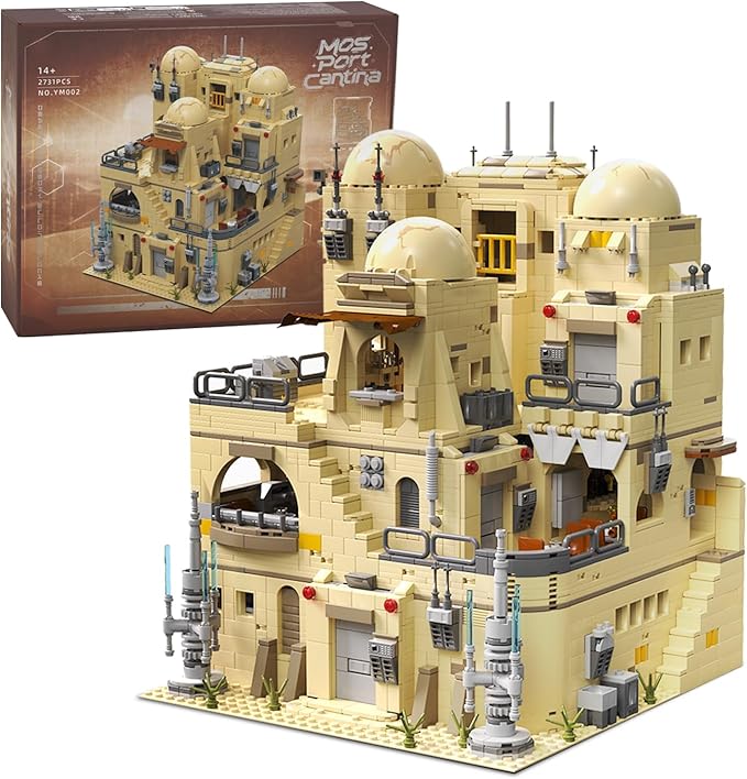 Space Wars Building Set for Adults Tatooine Cantina Modular Building Movie Desert House Architecture with Gift Box &amp Figures Collection for Home Office Decor (2731 Pcs
