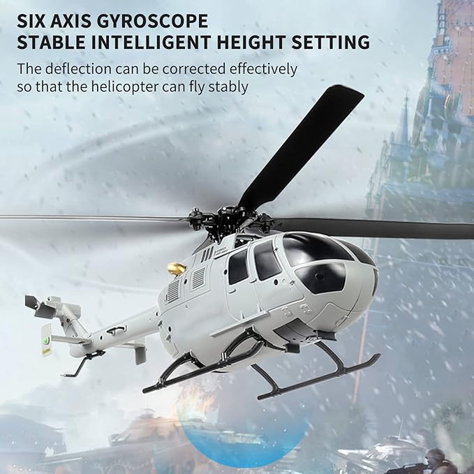 GoolRC C186 RC Helicopter 4 CH Single Propeller Without Ailerons Remote Control Helicopter with 6-axis Gyro Stabilization Altitude Hold 3 Batteries RC Airplane Toys for Adults