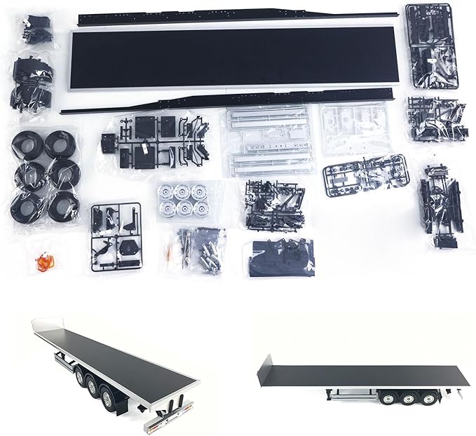 TOUCAN RC HOBBY US in Stock RC Chassis Flatbed Semi Trailer for DIY Model 1/14 Tractor Truck