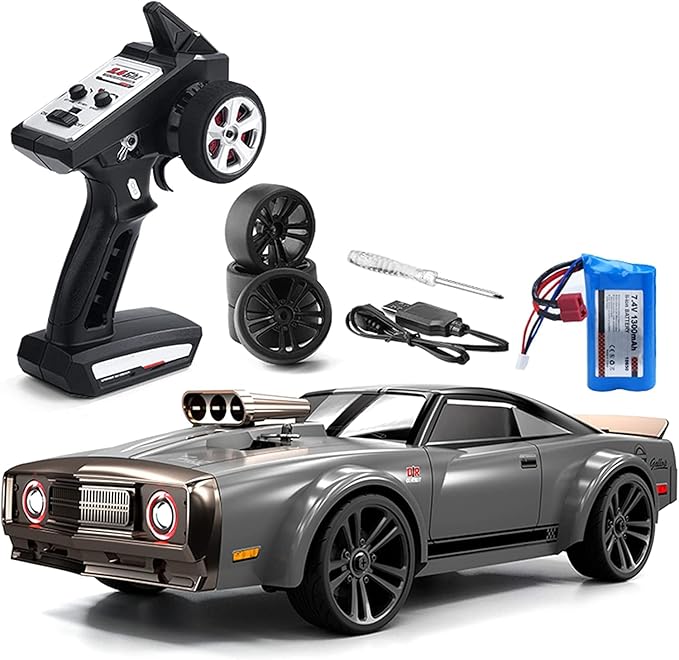 GoolRC 1:16 Scale RC Drift Car 4WD 35KM/H High Speed Remote Control Racing Car 2.4GHz Drifting for Adults with Cool LED Lights and Extra Drift Tires (Blue)