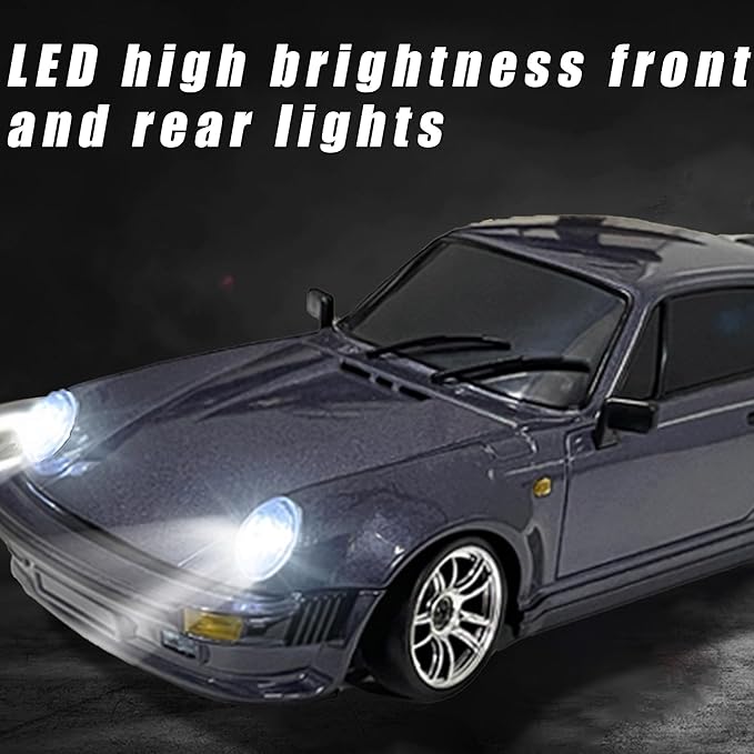 LD1898 1/18 RC Drift Car GTR R34 2.4GHz RWD with Gyroscope on-Road Alloy Body Shell Racing Cars Radio Control (Purple)