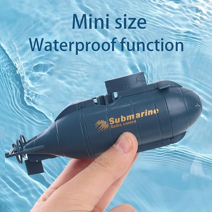 Mini RC Submarine Boat for Kids 6CH Remote Control High-Speed Waterproof Diving Toy for Pools Lakes Bathtubs – Gift for Boys and Girls（Blue）