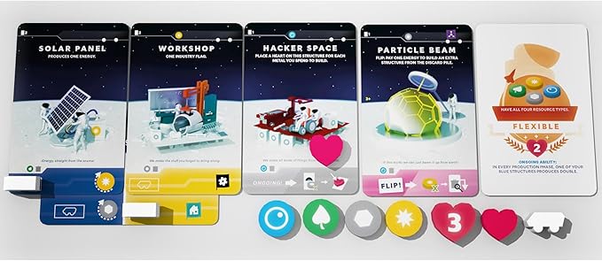 Sinister Fish Games: Moon - A Lunar Competitive Sci-Fi Board Game A Pick &amp Pass Base-Building Game for 1-5 Players Ages 10+