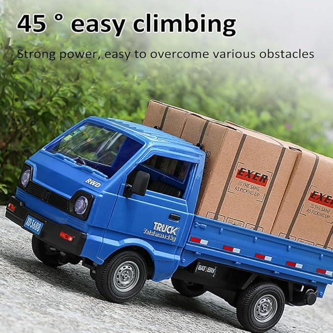 1:16 Scale RC Crawler Kei Truck RC Transport Pickup Truck with Light Spray - 2.4Ghz Remote Control Car Toys for Teen &amp Adults - Rear Compartment Transport Goods
