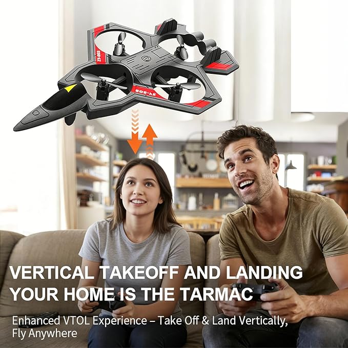 RC Planes with Light Remote Control Airplanes RC Airplane Fighter Jet 360° Flip Stunt Roll Drones for Men RC Airplane (Grey - Plastic)