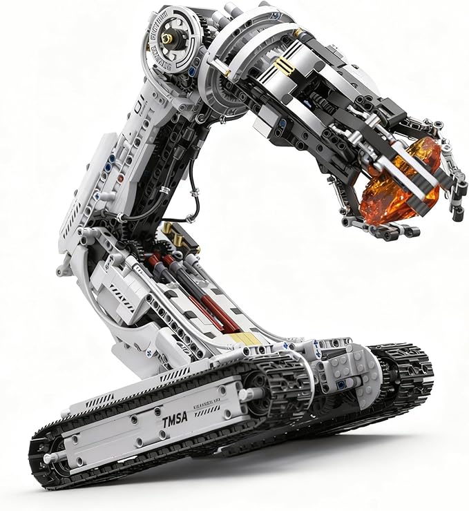 Technical Tracked Robot Arm Building Block KitsSTEM Educational ToysUpgraded Version Remote &amp APP ControlledSet for Boys and Girls 8-14Technical Robotic Arm Set for Adult(1468Pcs)