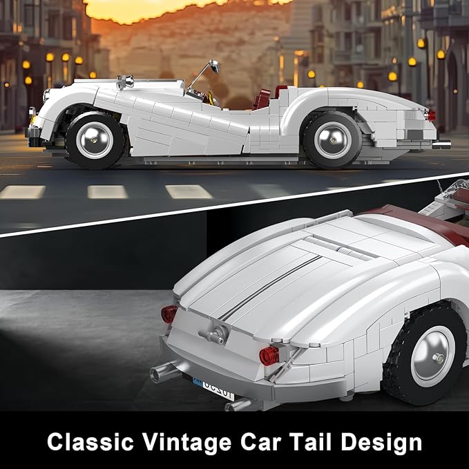 Mould King 10236 Sport Car Building Set MOC Supercar Car Model Kit Convertible Classic Racing Building Set Home Decoration Gift for Teens Adults(1302 PCS)