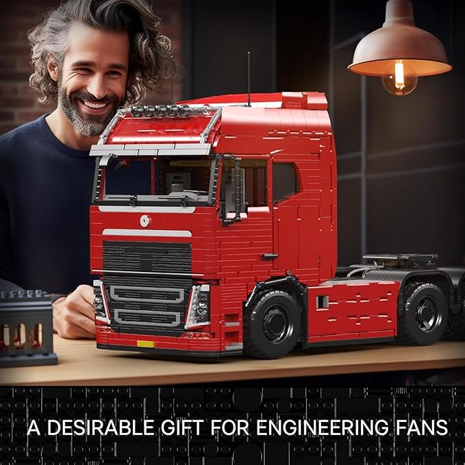 Mould King Tractor Truck Block Kits Model MOC 19015 Building Blocks Set to Build Gift for Age 14+/Adult Collections Enthusiasts(4608 Pieces with Motor/APP Remote Control)