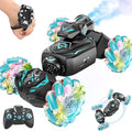 Gesture Sensing Remote Control Car RC Cars Toys for Boys Age 6-12 4WD Hand Controlled Twist &amp Transform 360° Spins Stunt Car with Mist Light &amp Music 8-10 Year Old Boys Birthday Gift Blue