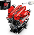 V12 Engine Model Kit That Runs 12-Cylinder Sports Car Engine Building Set with Rechargeable Motor Compatible with Lego for Adults Engineering Construction STEM Toy for Teens (1607 PCS)