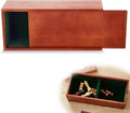 Heavy Slide-top Chess Pieces Storage Box Wooden Case Only 12.5 x 5.5 x 4 Inches with Flannel Lining with 2 Large Storage Compartments Hold a Set of Chess Pieces from 3.0 to 4.4