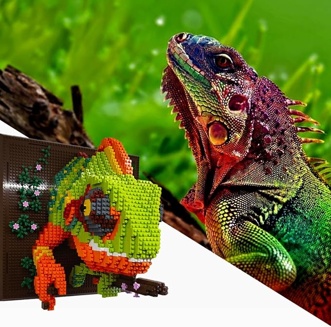 BDYDT Wall Art Chameleon Building Blocks Set A Wall Decor Set for Adults Who Love Creative Hobbies(2688 Pieces) Toys Gifts for Kid and Adult