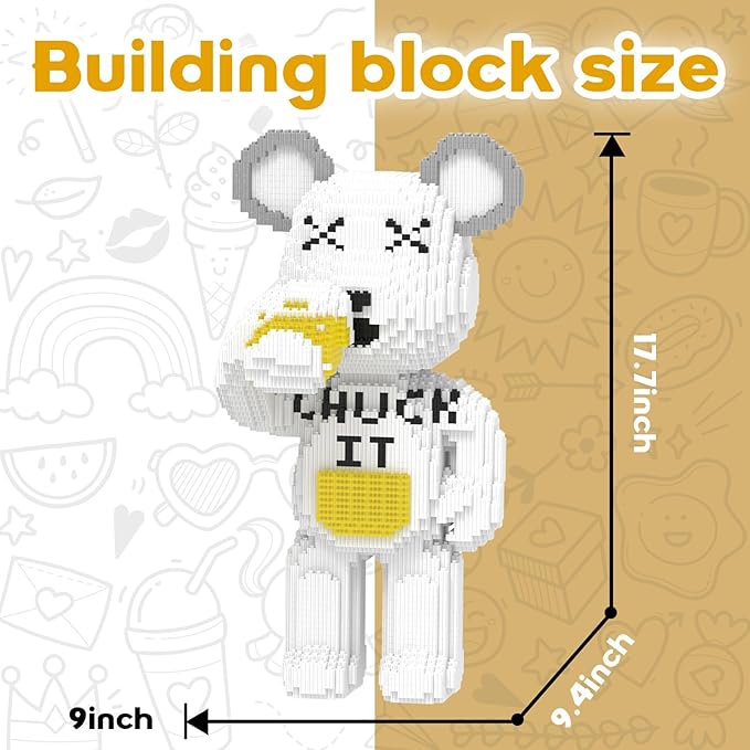 Beer Bear Building Blocks (8235 PCS) 3D Micro Animal DIY Bear Building Blocks for Adults &amp Teenager Creative Toys Ideal Gift for Family &amp Friends
