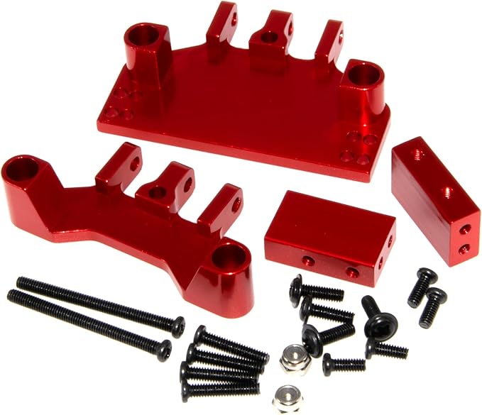 Pull Rod Mount Seat Servo Mount Compatible with MN 1/12 MN128 Upgrade MN86 MN86S MN86K MN86KS G500 Rc Car Aluminum Alloy Bracket Part Replace(Red)