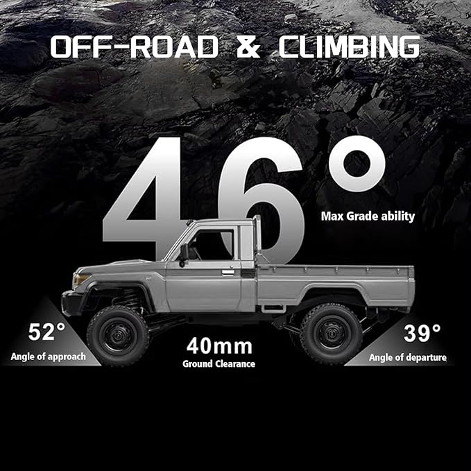 1/12 Scale RC Crawler MN-82 Pro RTR RC Truck LC79 4x4 Off Road Vehicles 2.4GHz RC Rock Car with LED Lights for Adults Hobby Toys (Gray)