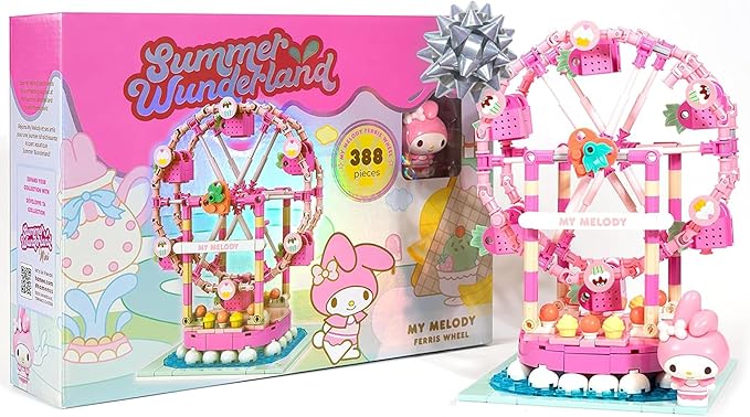 Hamee Sanrio Hello Kitty and Friends ‘Summer Wunderland’ Cute Water Theme Park Building Block Set Birthday Gift Party Favor Stress Relief Collectible Toy Compatible with Lego Block – My Melody