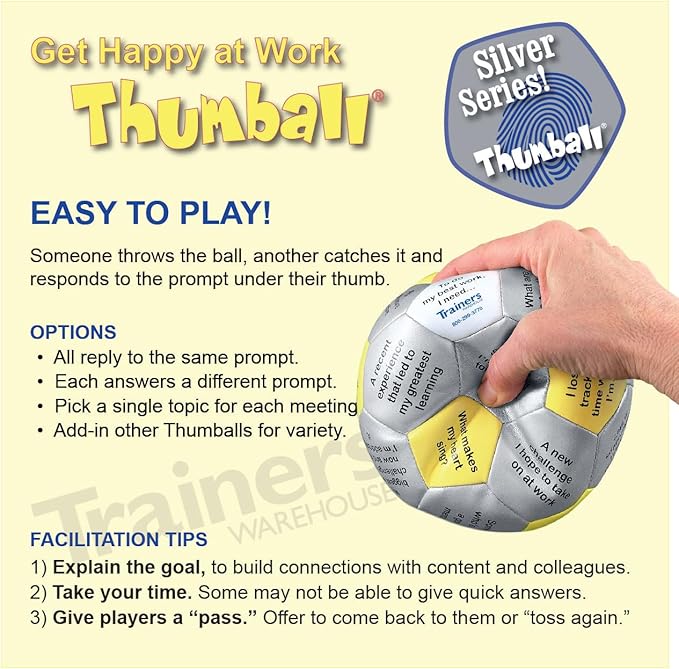 Trainers Warehouse 6 Thumball Collection 32 Prompts for Conversation Team Building Relationship and Training