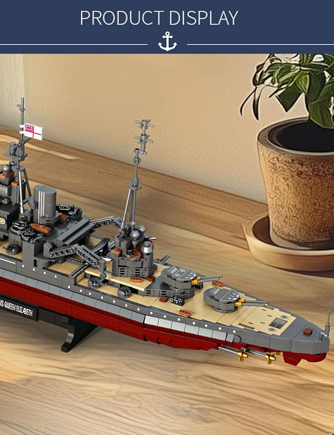 SEMKY Military Series Queen Elizabeth Class MOC Building Blocks and Engineering Toy（2277 Pieces）WW2 Warship Fan
