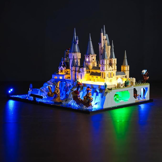 VONADO Updated LED Light Kit Compatible with Lego Hogwarts Castle and Grounds 76419 Creative Lighting Set Accessories Compatible with Lego 76419 Building Set (Lights Only No Models)