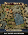 Pathfinder Flip-Mat City Districts Multi-Pack - 4 Fantasy RPG Battle Maps 24x 30 - Wet Dry Erase Compatible Gaming Mat for Tabletop Role Playing Games
