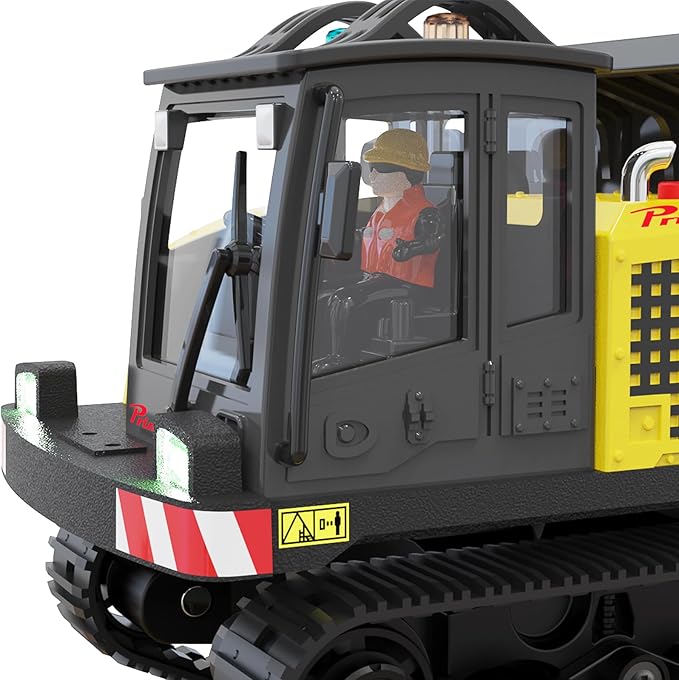 Pro-Grade Tracked Remote Control Dump Truck for Adult Metal Micro-Scale RC Construction Model with Gyro Straight-Line Assist Includes Portable Carry Case